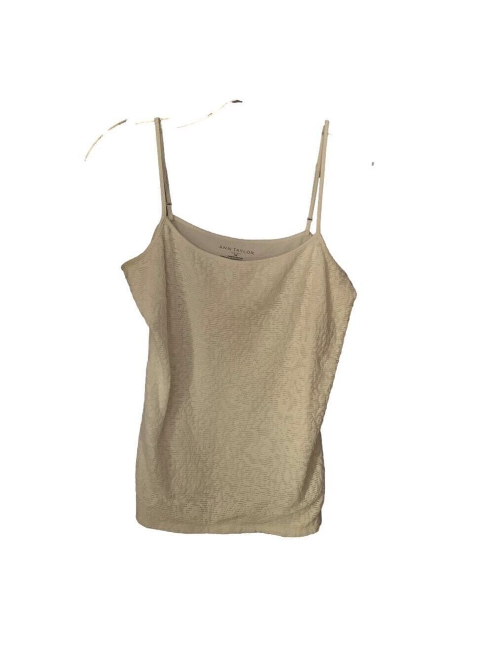 Ann Taylor Textured Camisole White Minimalist Layering Essential Size M EUC